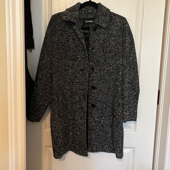 Black Melange Coat - Picture 1 of 4